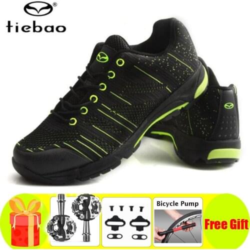 Tiebao Leisure Cycling Shoes Sapatilha Ciclismo Mtb Men Sneakers Women Bicycle Mountain Bike Road Rubber Self-Locking Shoes