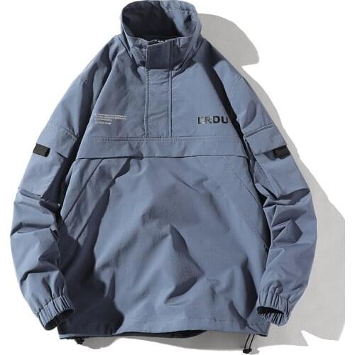 2020 Spring new cotton mens Japanese trend trend loose color matching cotton clothing thick casual wild jacket