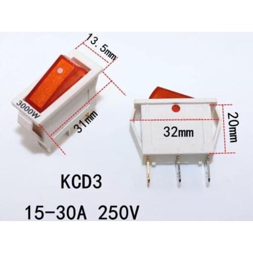 Electric Skillet Parts wok boat switch with light KCD3 15-30A 3000w