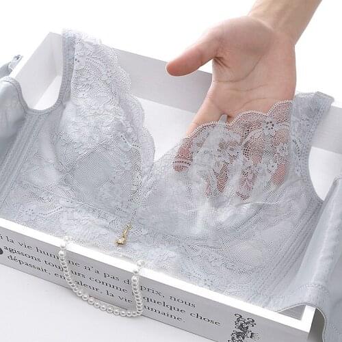 Womans Thin Section Without Steel Ring Lace Sexy Push Up Bra Bralette Underwear Lingerie Crop Top Female Brassiere Wireless Bra