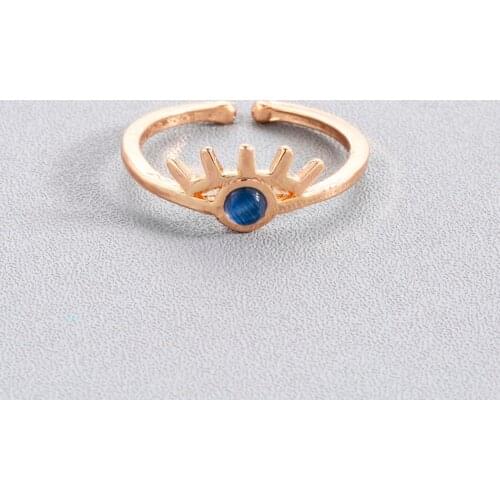 QIMING Women Devil Eyes Rings fashion Demon Indian Fashion Viking Jewelry Evil Eye Blue Stone Ring Girls Gift Bague