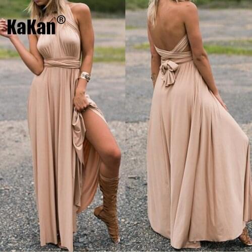 KaKan Sexy Bandage Dress Multi-Cross Backless Dress 2020 Summer Beach Dress