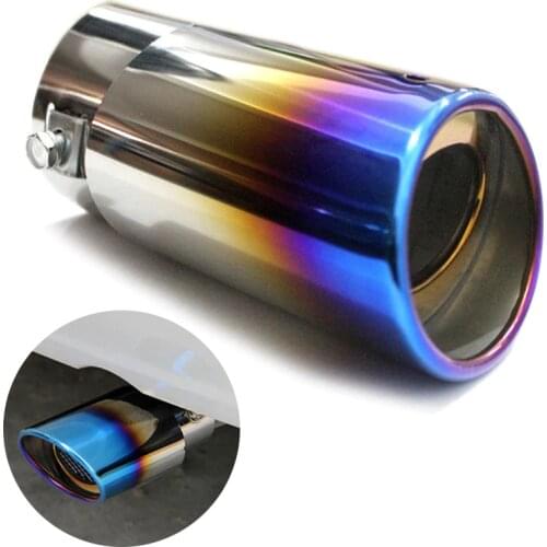 1set Colorful Stainless Steel Car Rear Tail Exhaust Straight Pipe Muffler Tips