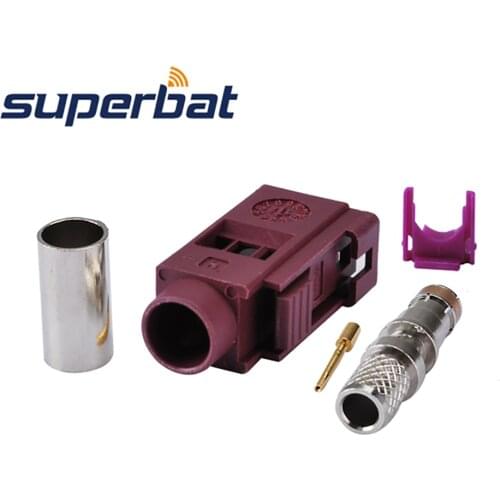 Superbat 10pcs Fakra Connector Crimp Jack Female for Violet Car GSM Cellular Phone for Cable LMR195 RG58 RG142 RG400