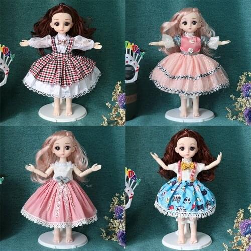 12Inch BJD Clothes 1/6 Yosd SD Girl Body Dress Beautiful Doll Outfit Accessories Cake Printed Dress Outfit Set For 1/6 BJD Dolls