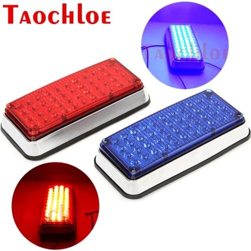 2Pcs 12V 24V Police Lights Blue Red Flashlight Ambulance Warning Signal Lamp Special Vehicles Strobe Lights Indicator Flash Lamp