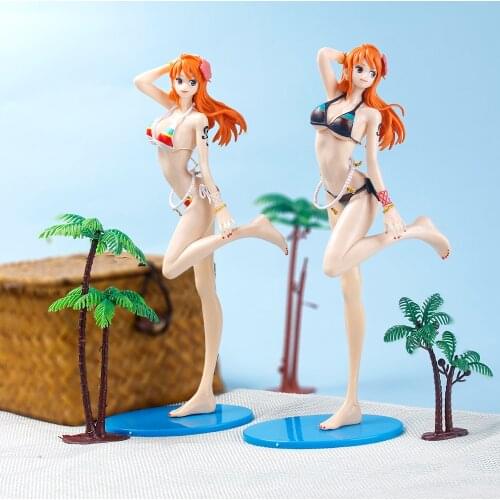 24CM Anime Swimwear Nami Doll PVC Model toys Ornaments Bedroom car Gift