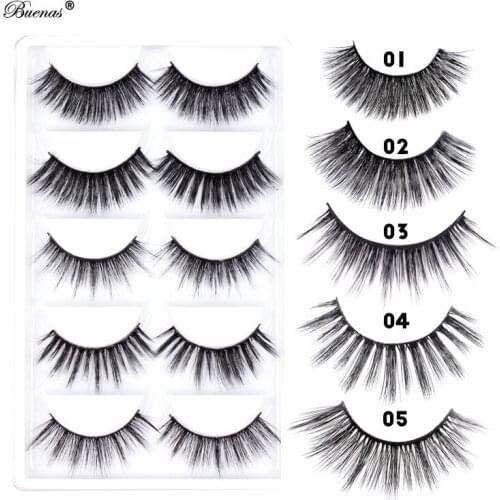 50 pairs false eyelashes Buenas 3D hand made full strip lashes mix styles eyelashes extensions faux minkfur 3d eyelash Mix02