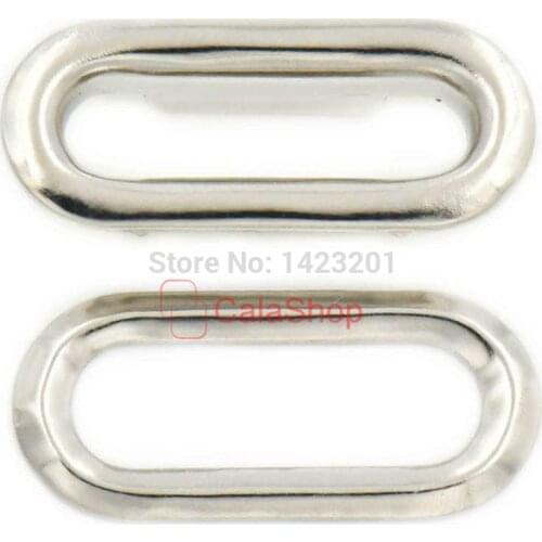 50 pcs / Lot 9mm x 37mm Metal Oval shaped Grommet Eyelets with washers Canvas Self Backing Nickle