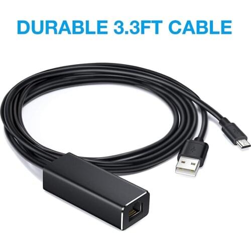 Ethernet Adapter for Amazon Fire TV Stick Google Home Mini Chromecast Ultra 2 1 Audio Micro USB to RJ45 Ethernet Adapter with US
