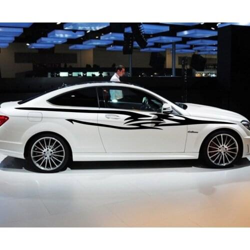 Car Decals Racing Stripes 138'' for C63 C32 Vinyl Graphics Motor Side Upper Door stickers ZC538