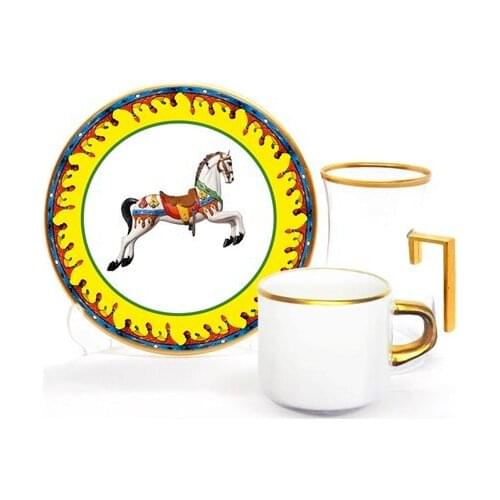 Drop Focus Handled Tea & Coffee Set 18 pieces Carousel