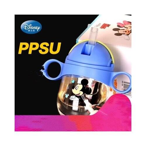 Disney baby learn cup PPSU material safety health sippy cup men women baby with handle leak-proof anti-smashing anti-fall cup