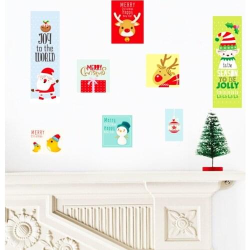 DIY Christmas poster home decor wall sticker window sticker Elk Santa window stickers Christmas wall stickers for kids rooms