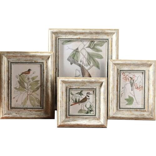 Retro Photo Frame Vintage Photo Frames for Picture Square 4/6/7/10 Inch Creative Picture Frame Combination WF