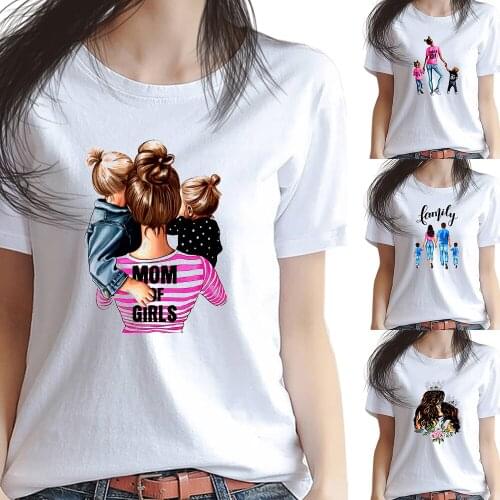 Cartoon Super Mom Life T Shirt Momlife Best Mama Print Graphic Family Mother Daughter Summer T-shirts Lady Top Female Ladies Tee