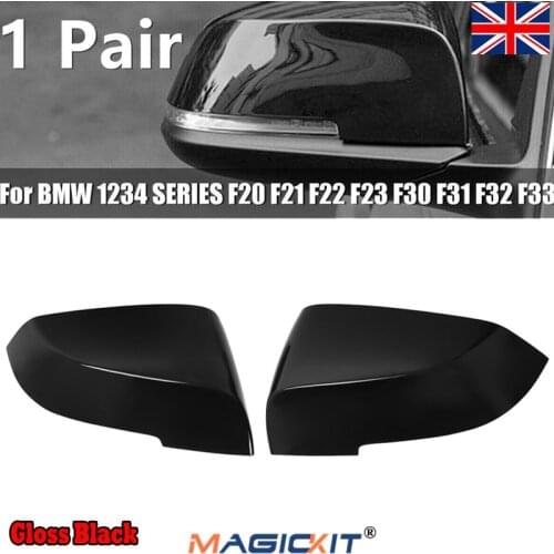 MagicKit 2x Gloss Black Side Mirror Cover for BMW F20 F22 F23 F30 F31 F34 F35 F32 F33 F36