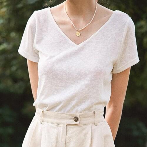 Lace Backless Tee Shirt Women Summer Clothing 2021 Short Sleeve V Neck Sexy Elegant T-shirt T Shirt Femme Fashion Tshirt Top