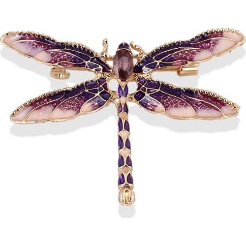 Fashion Crystal Vintage Dragonfly Brooch Large Insect Brooches For Women Pins Wedding Jewelry Accessories