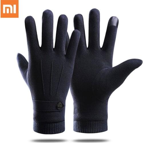 Xiaomi Warm Gloves Mens Winter Velvet Thicken Gloves Men Outdoor Driving Cycling Gloves Women Anti-slip Cold Resistance Gloves