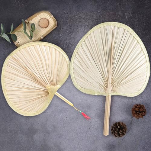 Peach Shaped Bamboo Handmade Fan, Summer Cooling Fan, Handheld Palm Leaf Fan Party Fans Chinese Style Handmade Straw Fan