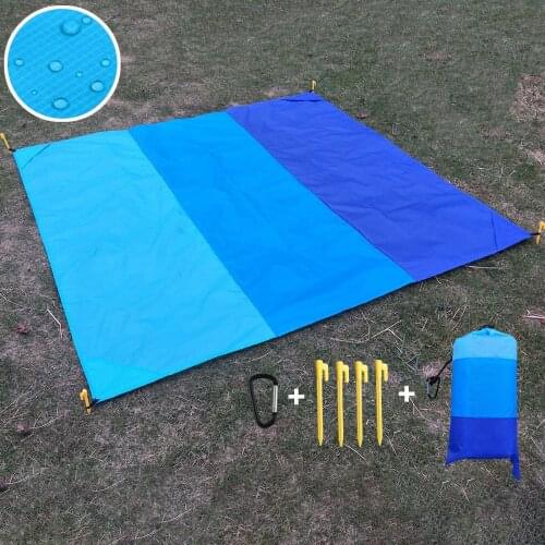 Portable Pocket Camping Mat Folding Picnic Blanket Mattress Climb Outdoor Waterproof Sand Beach Mats Camping Bed Sleeping Pad
