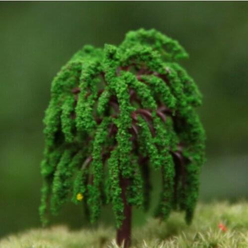 Sale~6Pcs/ green artificial tree/miniatures/cute plants/fairy garden gnome/moss terrarium decor/crafts/bonsai/bottle garden