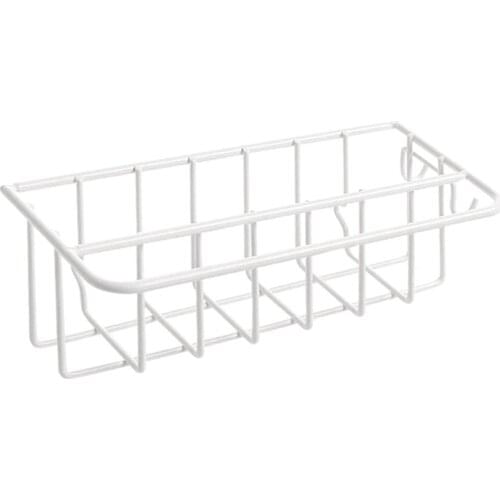 Self Adhesive Wall Mounted Wrought Iron Sink Rack Pool Rag Draining Shelf Holder U50A