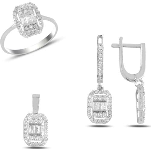 Silver 925 Sterling Zircon Cubic Zirconia Set