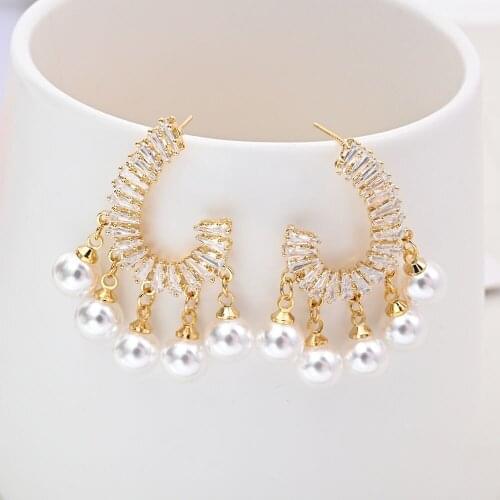 In 2021 French Pearl Earrings, Temperament Of Restoring Ancient Ways Stud Earrings, Luxury Fashion Lady Contracted Jewelry Gift