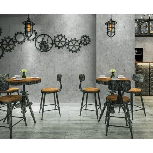 Grey Textured Vintage Solid Color Wallpaper Roll Vinyl PVC Cement Wall Paper For Bedroom Living room