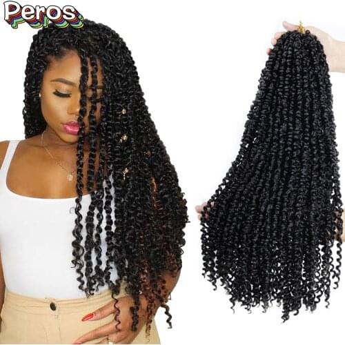 Synthetic Crochet Braids Hair For Passion Twist Pre-Looped Fluffy Ombre 22 Inches Pre-Twisted For Black Woman