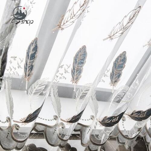 AS European Feather Light Luxury High-end Embroidered Balcony Villa Noble Customization Curtains for Living Dining Room Bedroom