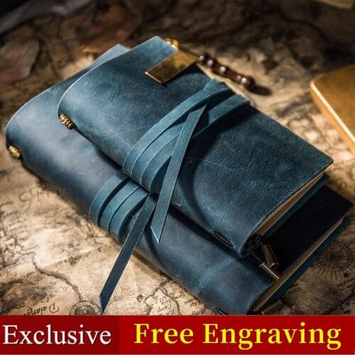 The Leather Rope Vintage Genuine Leather Travelers Notebook Tie Diary Journal Handmade Cowhide Gift Travel Notebook Free Engrave