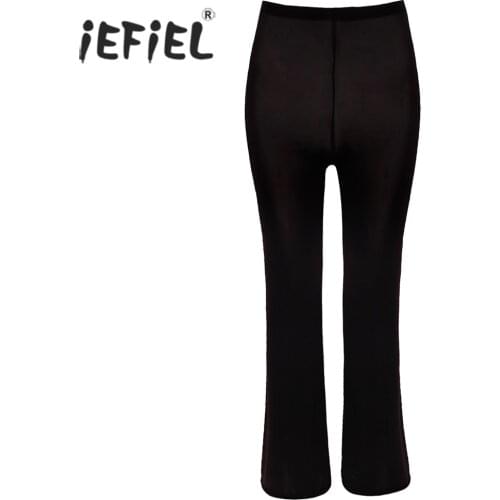 4 Style Womens Ice Silk Open Crotch Transparent Long Flare Pants See Through Capris Sexy Hips Glossy Pants Underwear Leggings