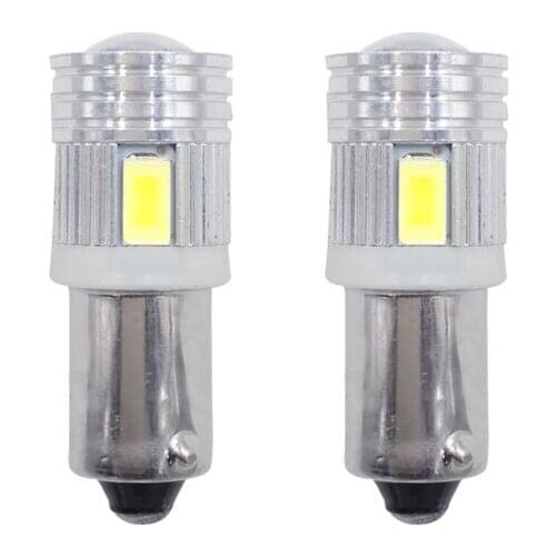 2pcs Car Bulb Ba9s 5630 5730 6smd CANbus LED Car Decoding Side Lamp License Plate Lamp Clearance Light white DC12V