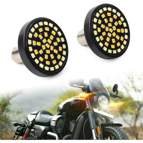 2PCS Motorcycle Switchback 1157 48-SMD LED DRL Turn Signal Lights For Harley Softail Dyna Sportster Street Road Glide 2013-up