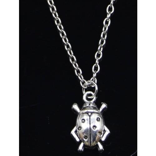 20pcs New Fashion Necklace 17x11mm beetle bug Pendants Short Long Women Men Colar Gift Jewelry Choker