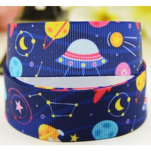 22mm 25mm 38mm 75mm Planets Cartoon pattern printed Grosgrain Ribbon party decoration 10 Yards X-04115