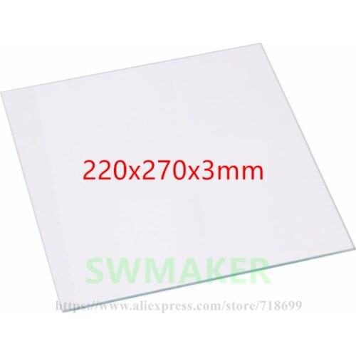 220x270x3mm BOROSILICATE GLASS BUILD PLATE for Anet E10 3D Printers high quality