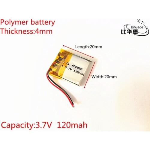 3.7V,120mAH,402020 PLIB; polymer lithium ion / Li-ion battery for GPS,mp3,mp4,mp5,dvd,bluetooth,model toy mobile bluetooth