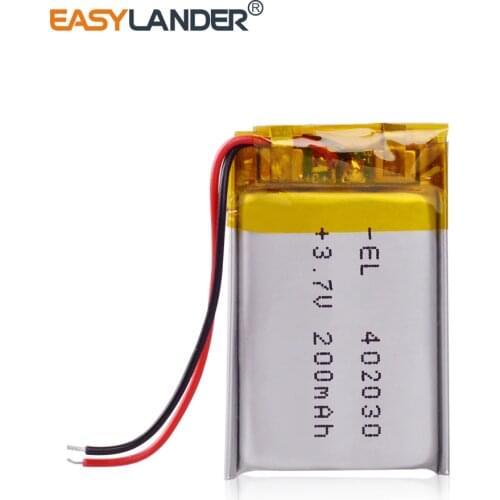 3.7V 200mAh 402030 Battery 042030 Li-polyester Rechargeable Batteries for MP3 MP4 Toy Cell Phone DVR A-CLASS GPS