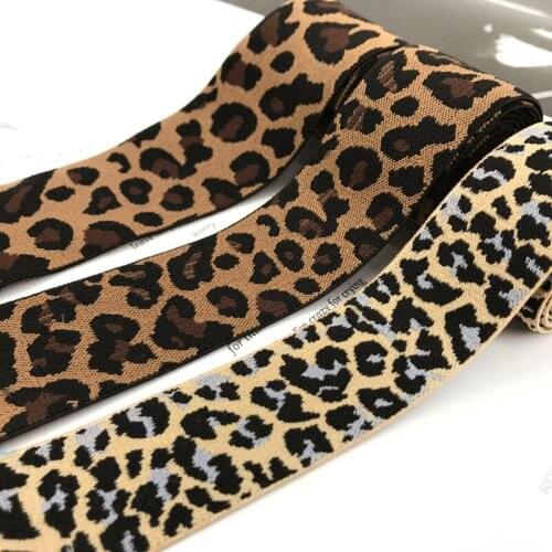 3meters/lot 3-6cm Width Leopard Elastic Bands Thicken Webbing Waist Band DIY Craft Supply For Bag Skirt Pants Decoration