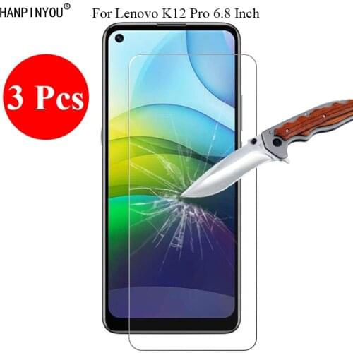 3 Pcs/Lot New 9H 2.5D Tempered Glass Screen Protector For Lenovo / Music Lemon K12 Pro 6.8" Protective Film + Clean Tools
