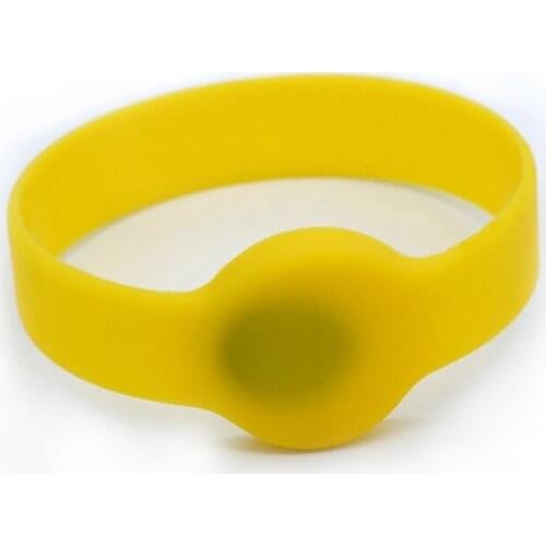 500PCS/Lot 125Khz TK4100 65MM yellow Wristband Smart Wrist bracelet Low Frequency waterproof