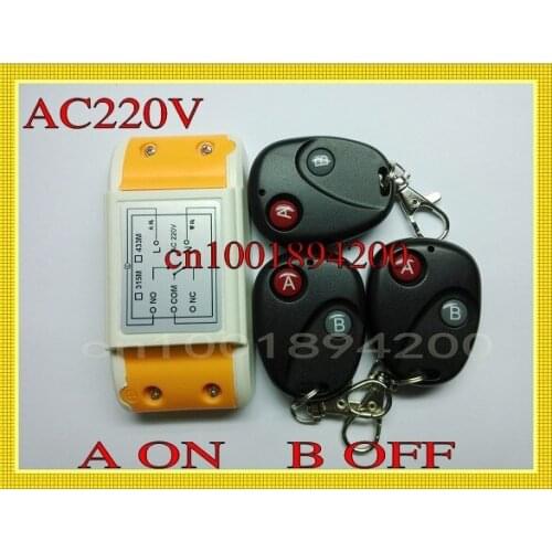 AC220V RF wireless remote control switch system 1Receiver &3Transmitter 10A Learning code output way adjustable315/433MHZ