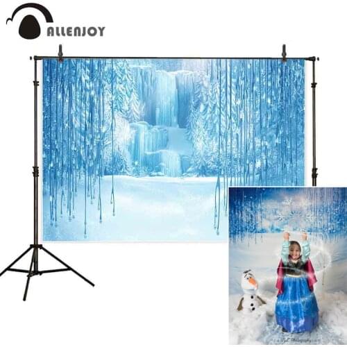 Allenjoy baby shower photography frozen backdrops moutain fairy tale children winter wonderland background photography photozone