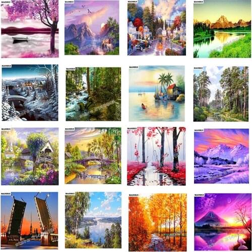 Diamond Embroidery DIY Diamond Painting Cross Stitch Picture Rhinestones Full Square Diamond Mosaic Landscape series BCD014