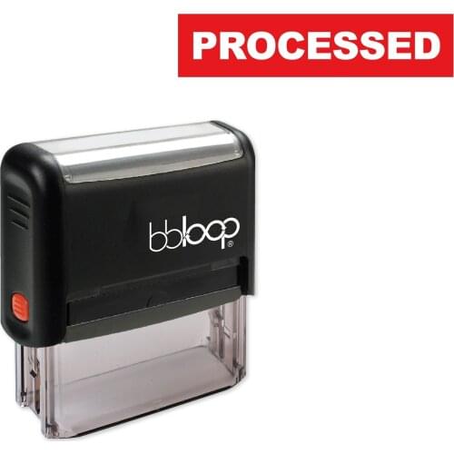 Bbloop Processed w/knockout Style Font and Design Self-Ink