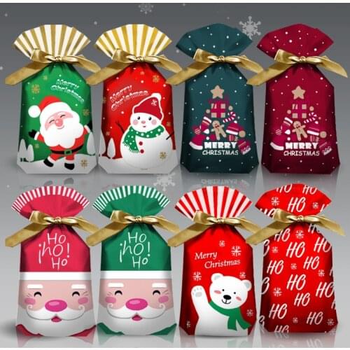 Christmas Party Paper Popcorn Box Gift Box Candy Cookies Bags Kids Birthday Party Decorations Gift Bags 10pcs Christmas gifts